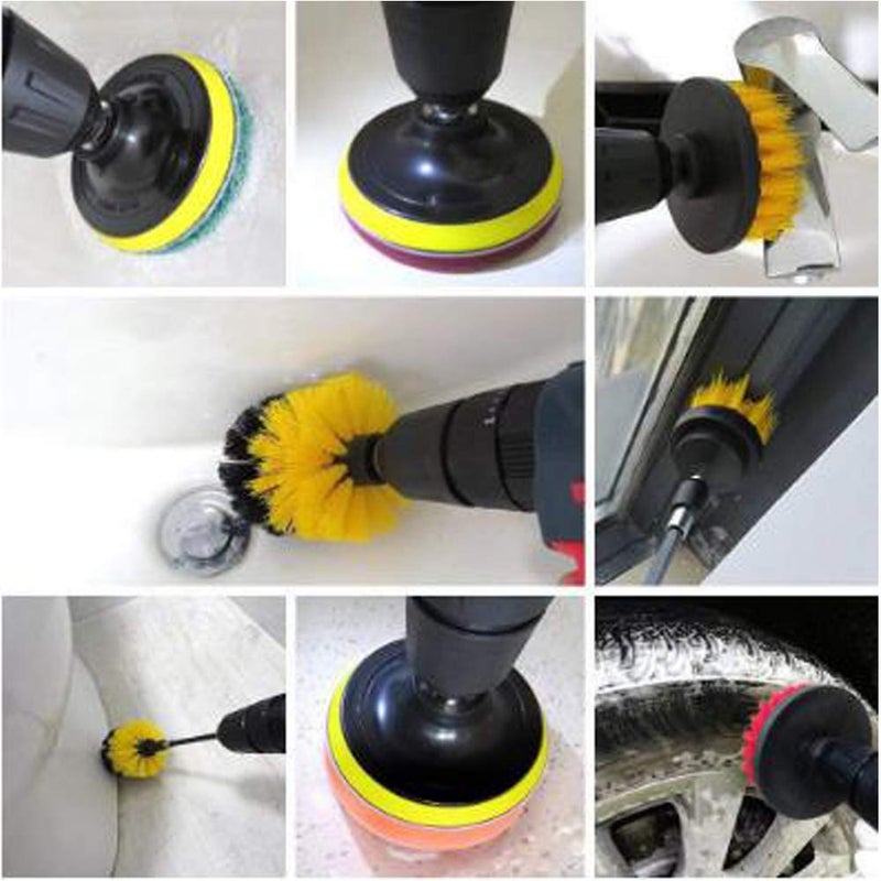 Wixine 1Pcs 5" White Drill Brush Attachment for Cleaning Carpet Leather and Upholstery Kit - Image 5